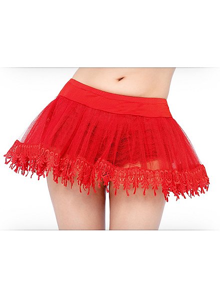 Petticoat with Lace Trim red