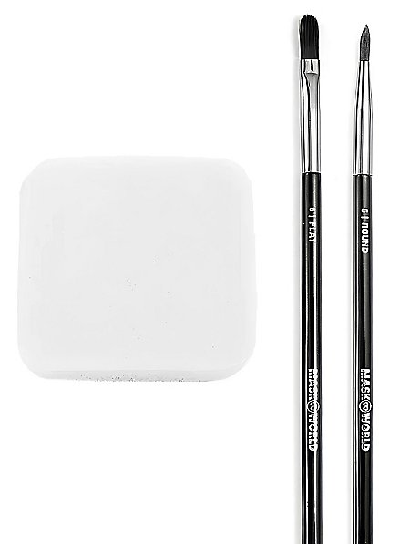 Pinsel-Schwamm-Set mit 2 Pinseln und Schminkschwamm zum Schminken