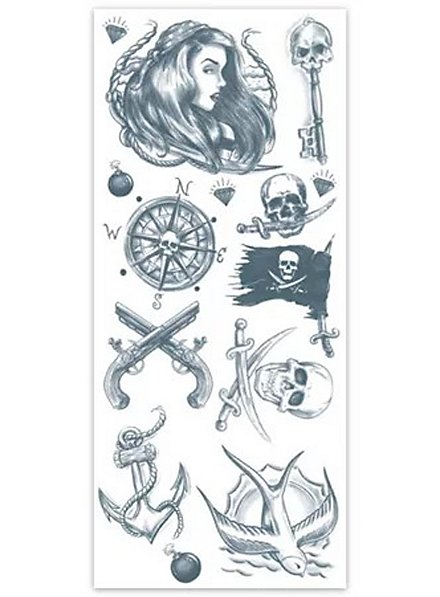 Pirat Klebe-Tattoo Set