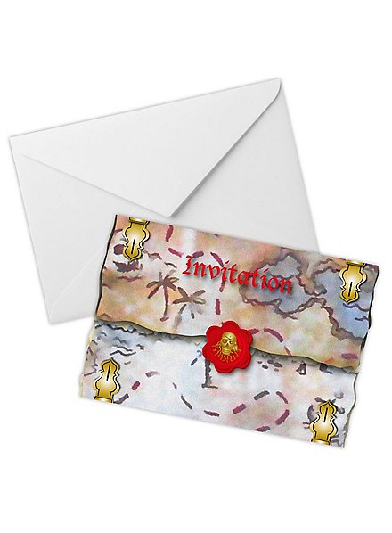 Pirate children's birthday party invitation cards 8 pieces