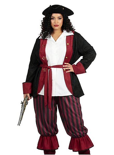 Pirate outfit wine red for women - maskworld.com