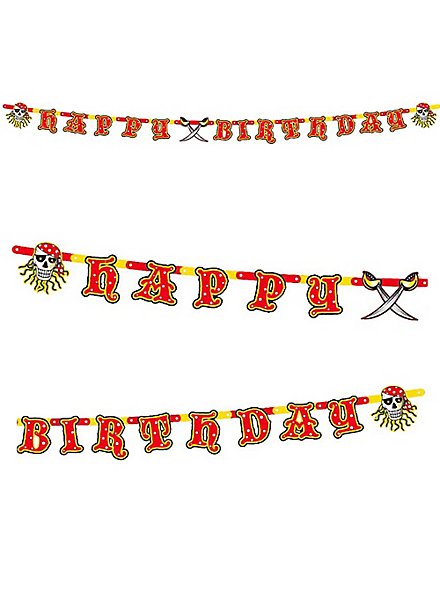 Piraten kinderfeestje letterslinger 2 meter