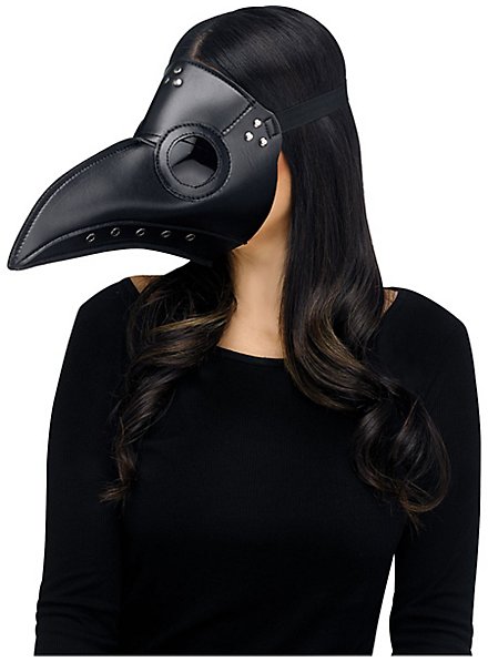 Plague doctor fake leather mask black