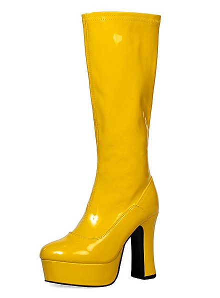 Plateau Stiefel mit Reißverschluss gelb