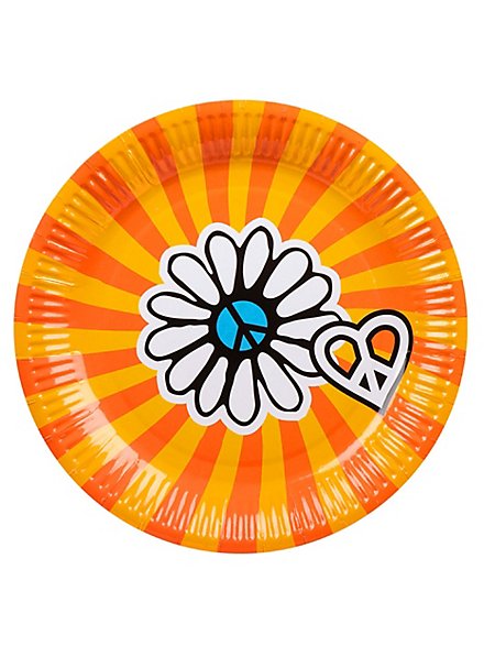 Platos De Papel Hippie 6 Piezas
