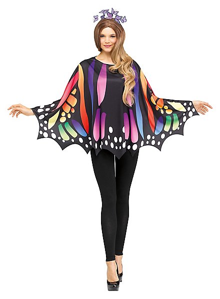 Poncho con farfalla arcobaleno