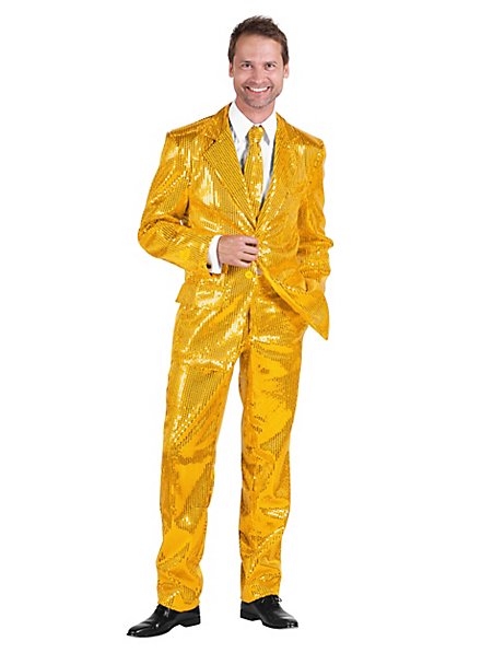 Pop singer sequined suit gold costume