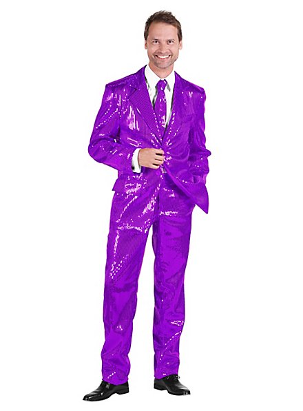 Pop singer sequined suit purple costume