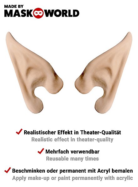 OFKPO 2 Paires Taille Différente Elfes Oreilles, Elfes Oreilles Pour Halloween Cosplay Party