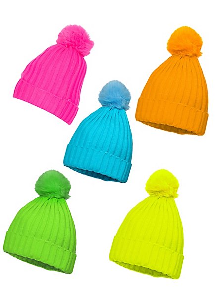 Pudelmütze in Neonfarben