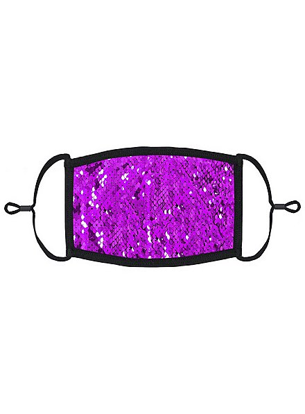 Purple-black reversible sequins Mouth and Nose Mask
