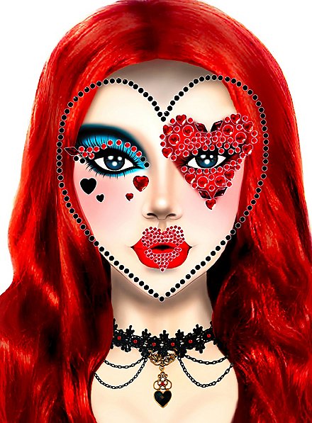 Queen of Hearts Face Jewels Glitter Face Jewelry