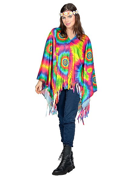 Rainbow batik poncho