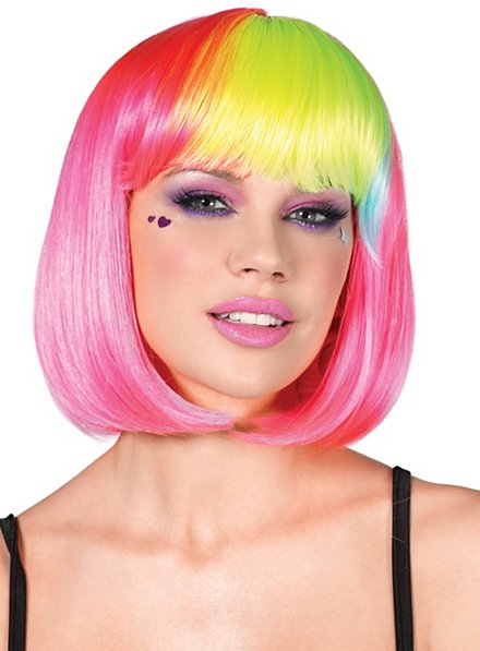 rainbow bob wig