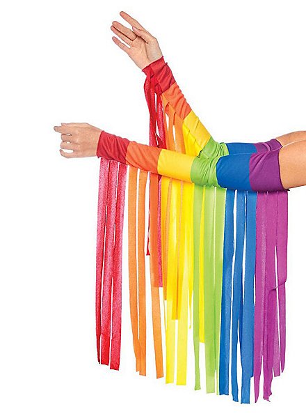 Rainbow fringes arm warmers