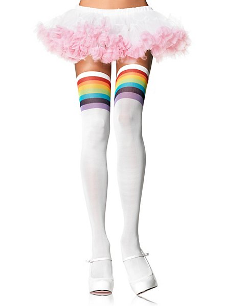 Rainbow Striped Stay up Stockings  