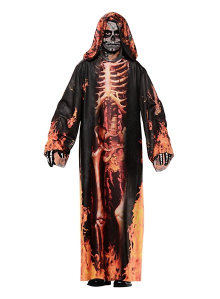 Realistic Burning Skeleton Kids Costume