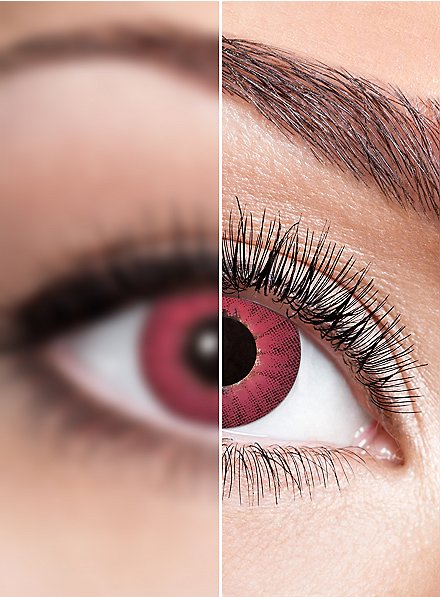 Red iris contact lens with diopters - maskworld.com