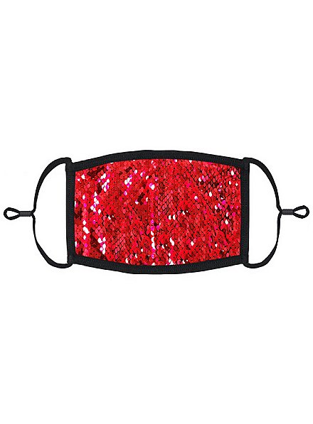 Red-silver reversible sequins Mouth and nose mask
