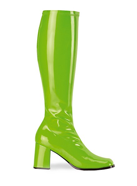 Retro Stiefel Stretchlack grün