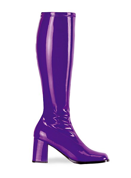 Retro Stiefel Stretchlack violett