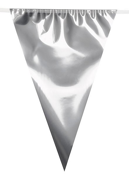Reuze vlaggenlijn 10 meter zilver metallic