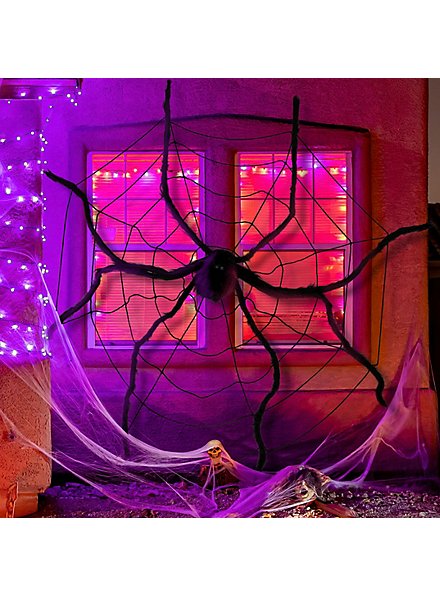 Halloween Spinnen Set - Riesenspinnen Deko 150cm Mit Spinnennetz Gruselig