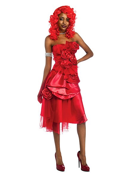 Rihanna Rosette Dress red Costume, incl. Wig
