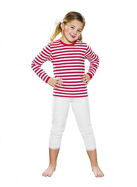 Ringleshirt for children long-sleeved red-white