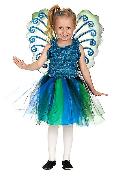 Robe papillon pour enfants bleu-vert