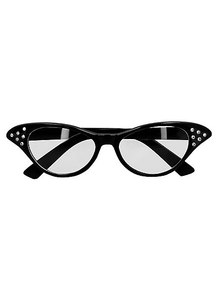 Rockabilly Cateye Brille schwarz