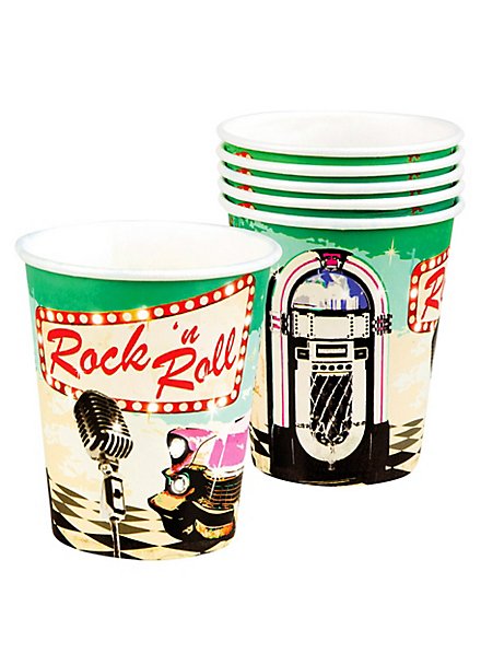 Rock'n'Roll paper cups 6 pieces