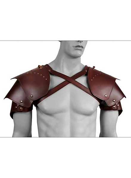 Rogue Leather Shoulder Guards brown 