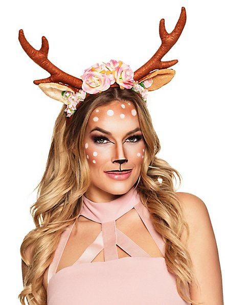 Rosy reindeer hairband