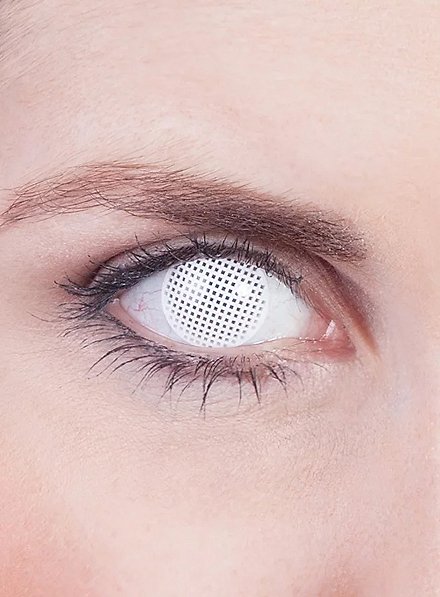 Round White Mesh Effect Contact Lenses