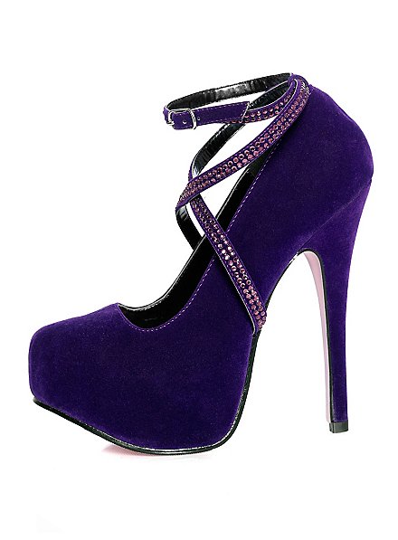 Samt High Heels violett