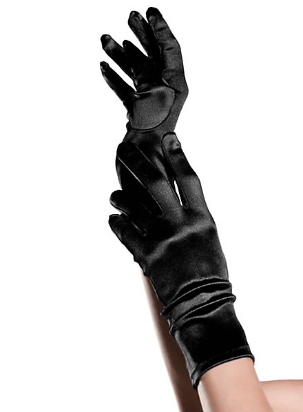 Satin Gloves black 