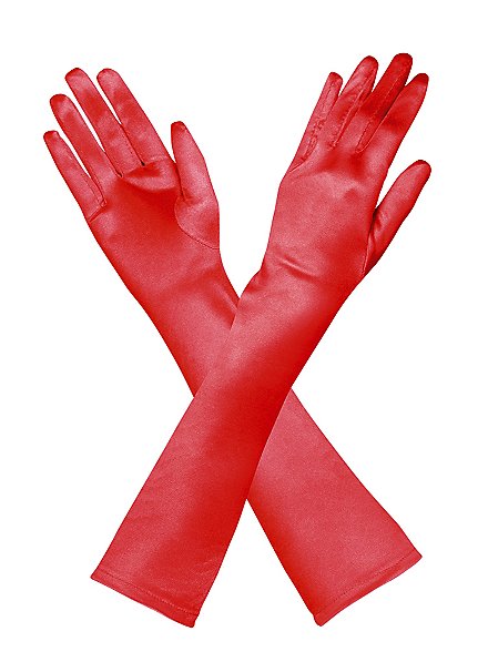 Satin Gloves red 
