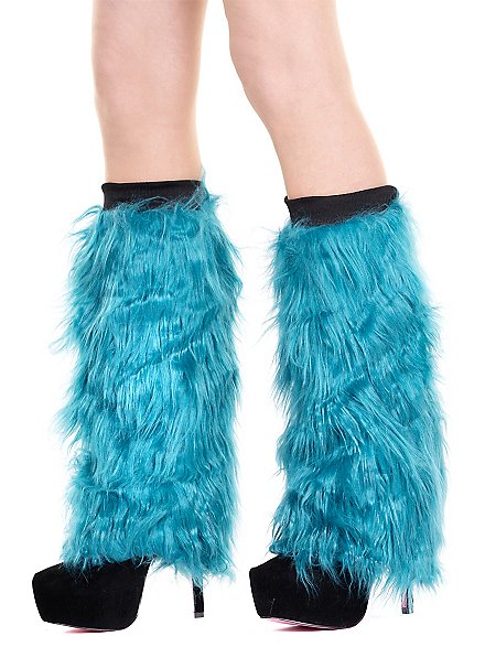 XEPST Scaldamuscoli in Pelliccia da Donna, Peloso Scaldamuscoli, Finta Pelliccia Morbida Boot Covers, Calzini Caldi al Ginocchio per Donne (Nero+Bianco