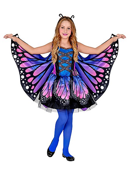 Schmetterlingskleid für Kinder blau