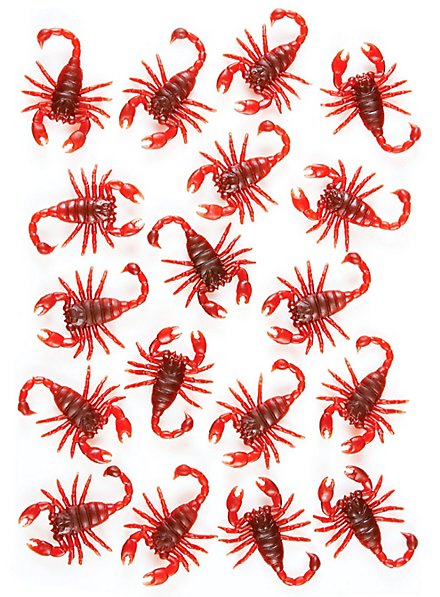 Scorpions rougeâtres décoration d'Halloween 20 pièces