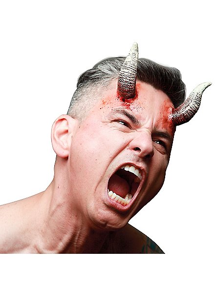 Screwed demon horns latex application