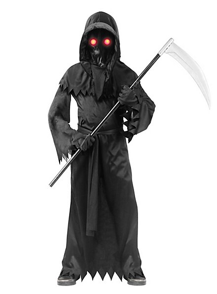 SENSENMANN Kostüm Kinder mit Sense Grim Reaper Tod Halloween Jungen Karneval 