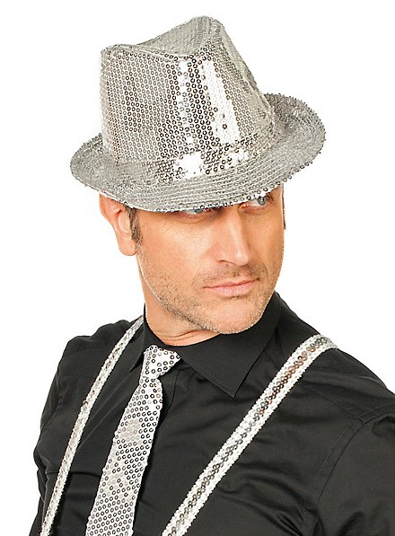sequin hat silver