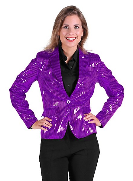 Sequined jacket for ladies purple
