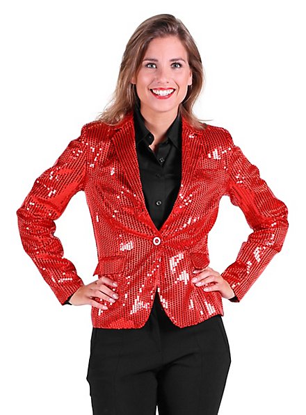 Sequined jacket for ladies red