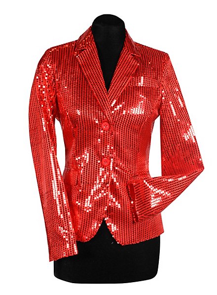 Sequined jacket for ladies red - maskworld.com