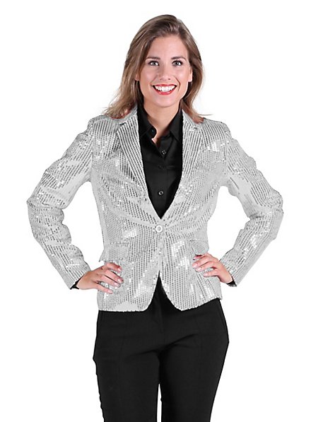 Sequined jacket for ladies silver