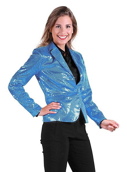 Sequined jacket for ladies turquoise