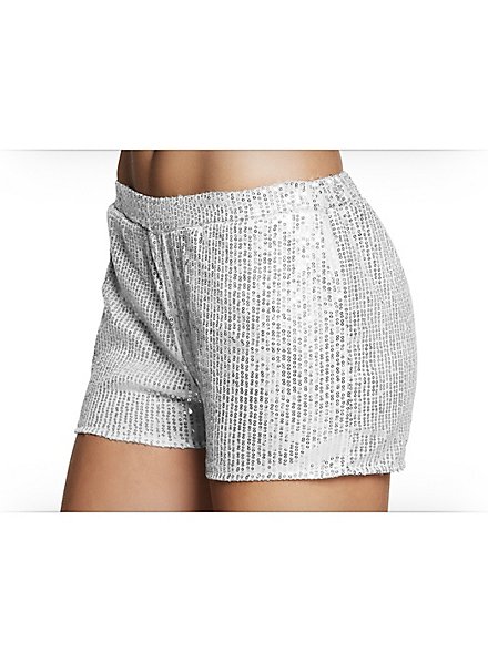 Sequined Shorts Ladies silver